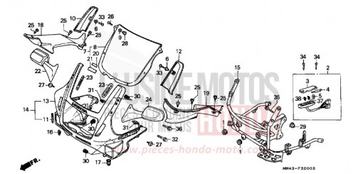 CARENA SUPERIORE CBR600FJ di 1988